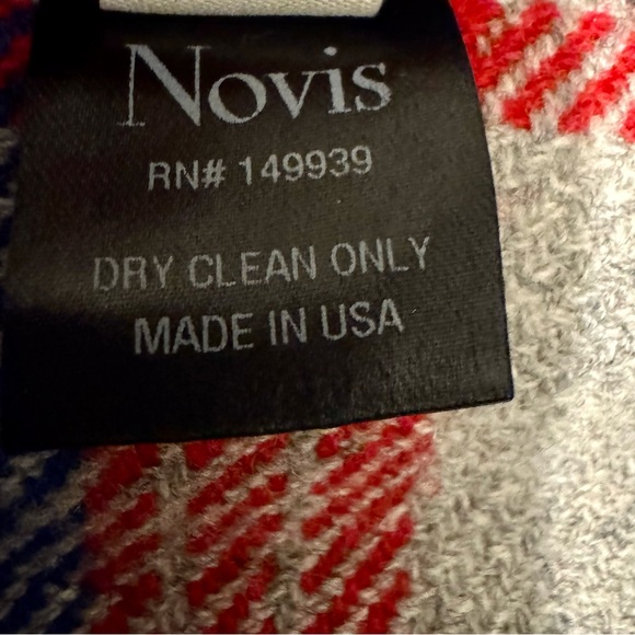 Novis NY The Jackson Womens Wool Red and Blue Plaid Open-Sided Crop Top Sz 10 - Picture 7 of 12